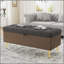 Banc de rangement moderne avec repose-pieds pour la chambre, la chambre et le vestibule, gris-129931465
