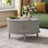 Table basse ronde avec rangement, table basse circulaire cannelée avec portes coulissantes, table de salon Mid-Century moderne