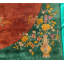Tapis rectangulaire corail en laine noué à la main Art déco des années 1920