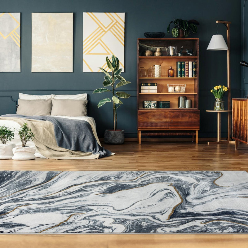 Hannafius Abstract Indoor Rug, Rectangle 8' x 10'