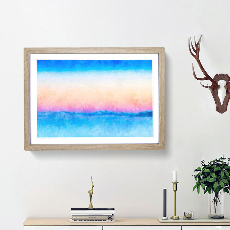 Cold Mountain - Picture Frame Painting Print, Oak Framed, 24cm H x 33cm W x 2cm D