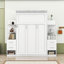 Murphy Bed Wall Bed with Shelves, Drawers and LED Lights-96227677-123407981