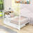 Full Wooden House Bed With Twin Trundle And Guardrails-737847720