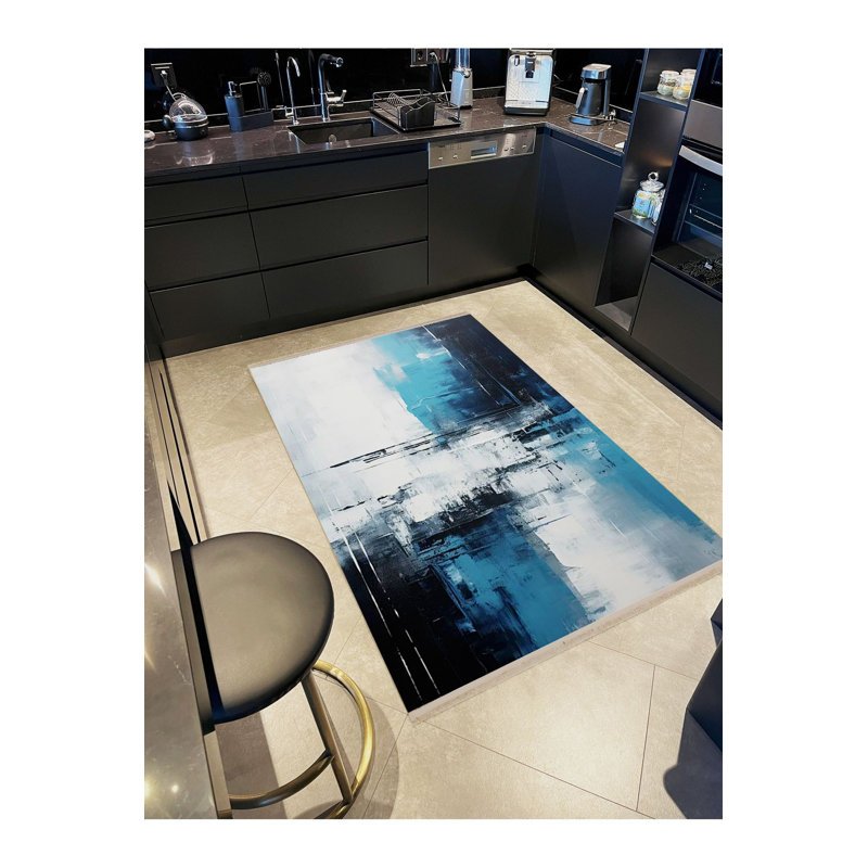 Tapis décoratif moderne blanc, Rectangle 3'11" x 5'11" Rug Pad Included