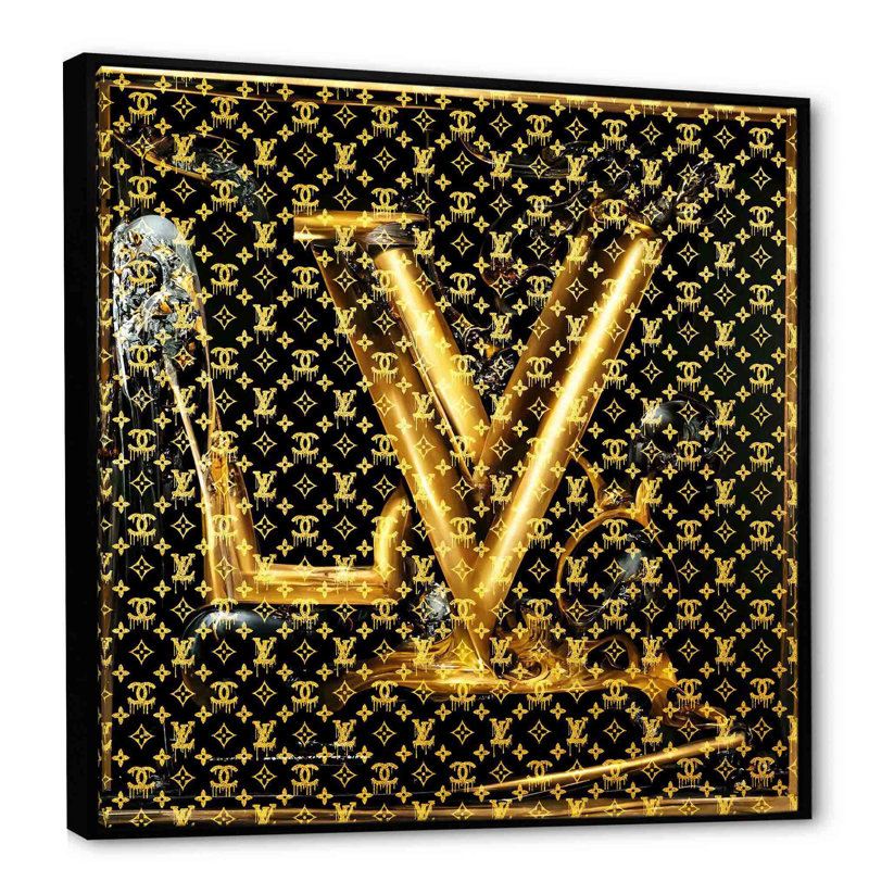 Luxury Brand Design I - Fashion, art mural, H 30 po x l 30 po x P 1 po, Toile avec cadre flottant noir