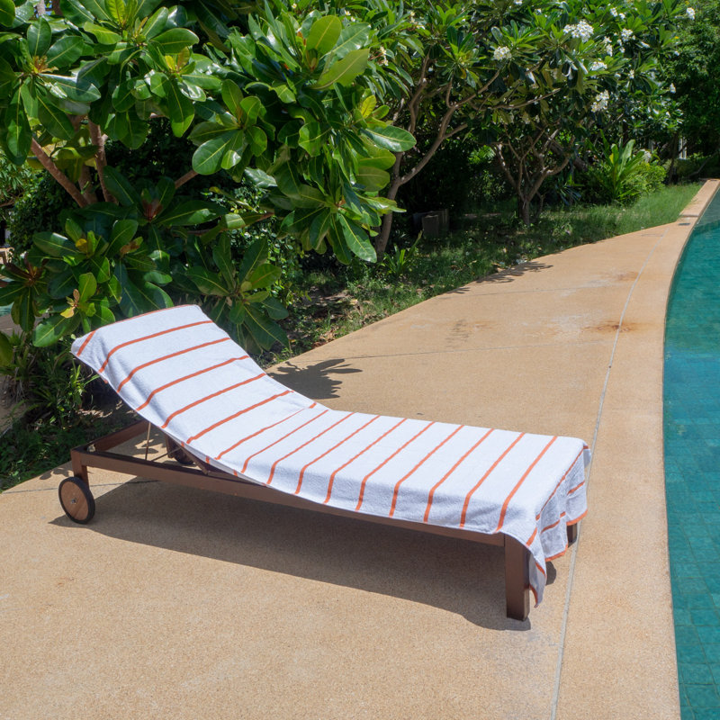 Orange Patterned Cotton Kids Chaise Lounge Covers, 30x85 in, Set of 2