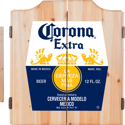 Corona Trademark Global Bristle Dartboard And Cabinet Set (Darts Included)
