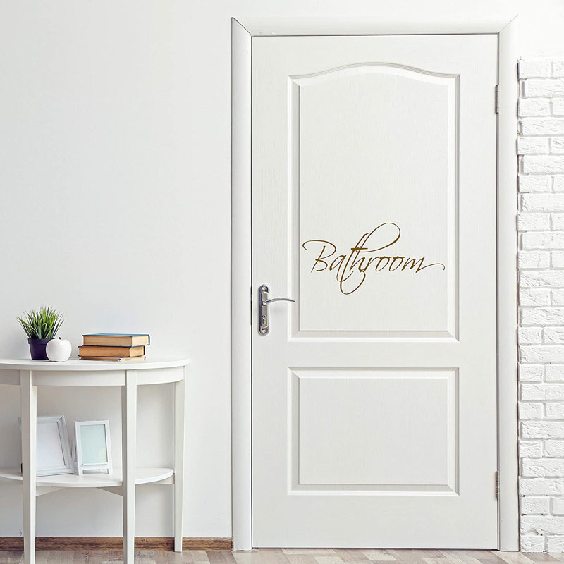 Décalcomanie de porte en vinyle, Brun, H 4 po x l 8 po