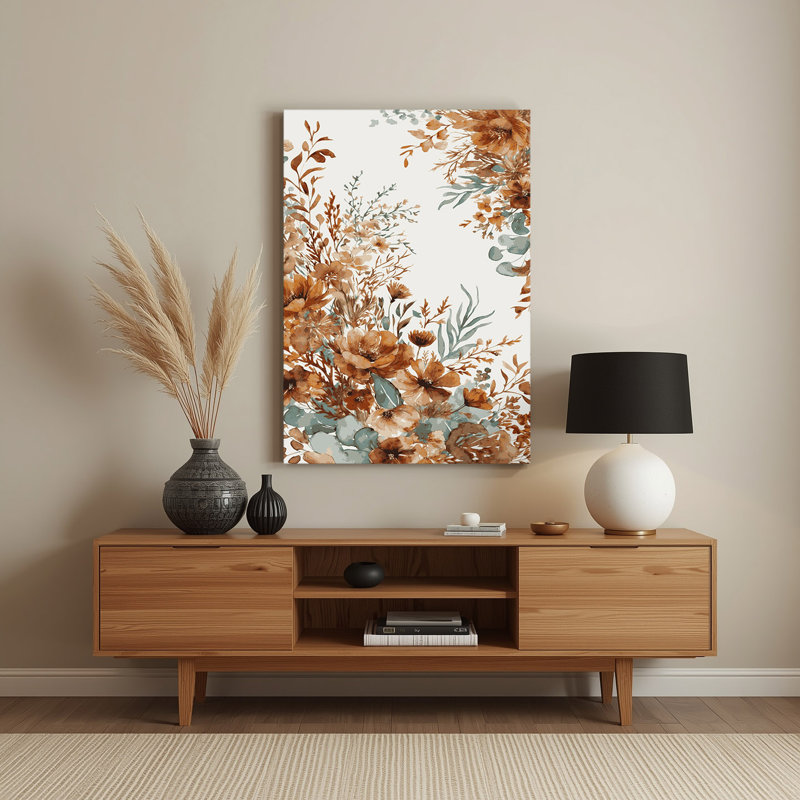 Aquarelle florale, art mural blanc en métal 60, H 14 po x l 11 po