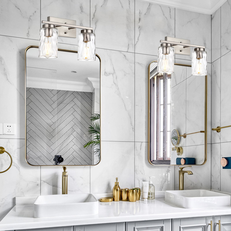 Éclairage pour meuble-lavabo à 2 lumières DEL à intensité variable Eddystone, 2, Nickel, H 9,6 po x l 14 po x P 6,97 po