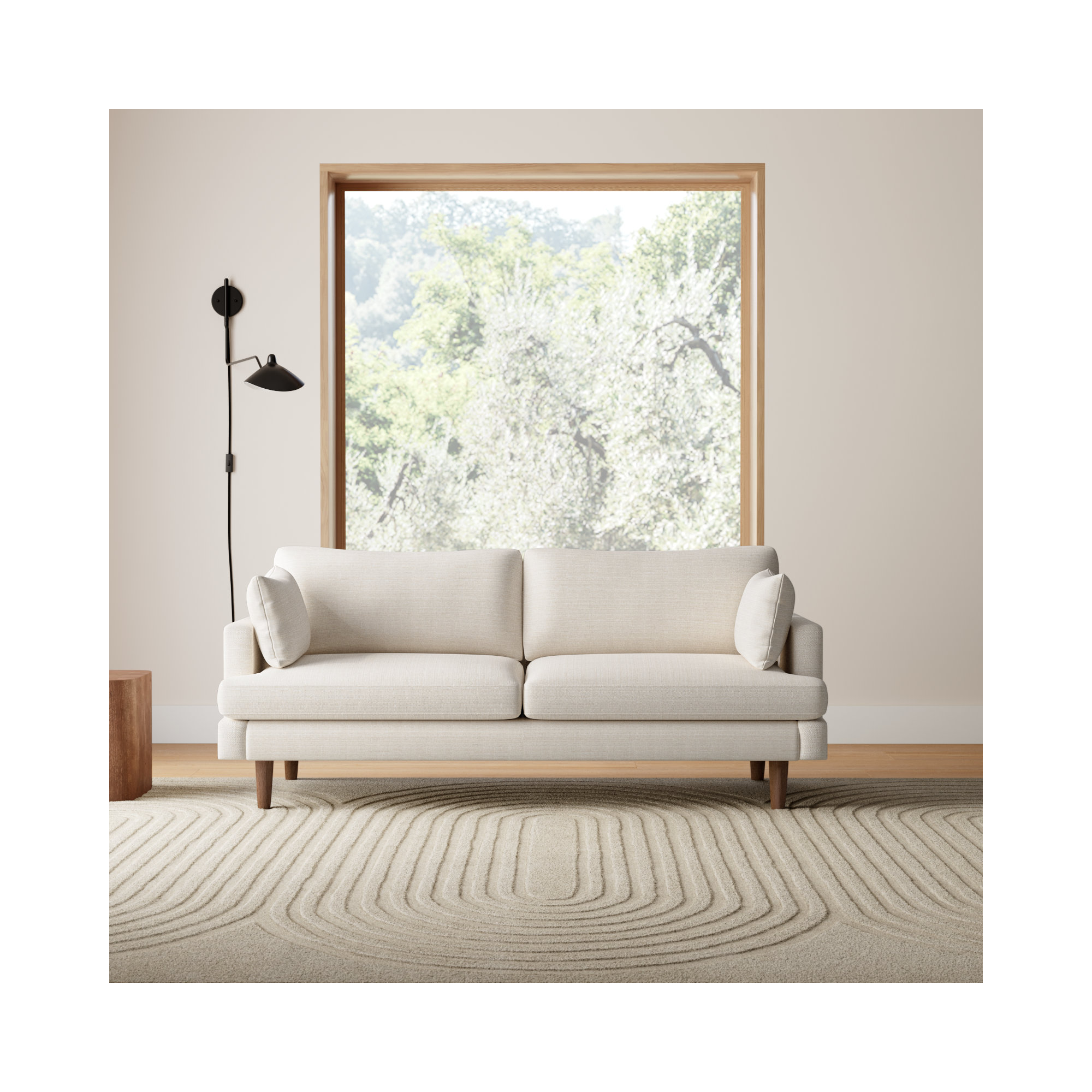 Laguna 83'' Upholstered Sofa, Cream Performance Basketweave