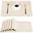 Non-Slip Dining Table Placemats - Set Of 6, Gray-25103650
