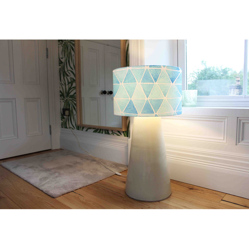 Cotton Drum Pendant Shade ( Uno ), 22cm H x 25cm W x 25cm D