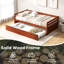 Twin Size Trundle Daybed Wooden Slat Support Mattress Platform For Kids White