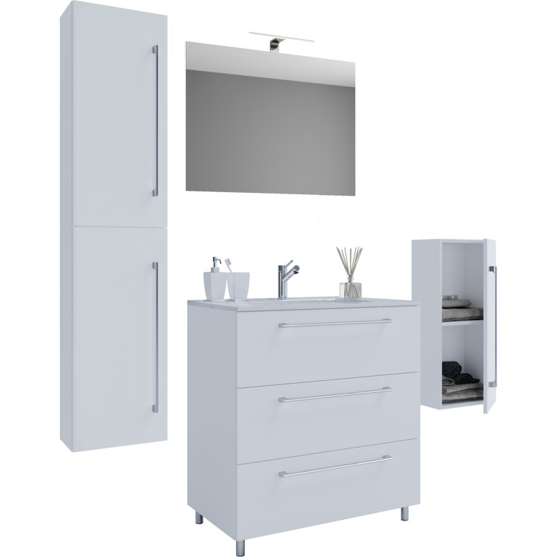 Nazworth Bathroom Furniture Suite, White