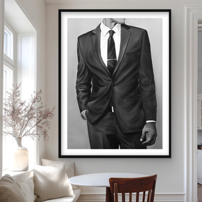 Man in a Great Costume - Fashion White Framed Matted Print