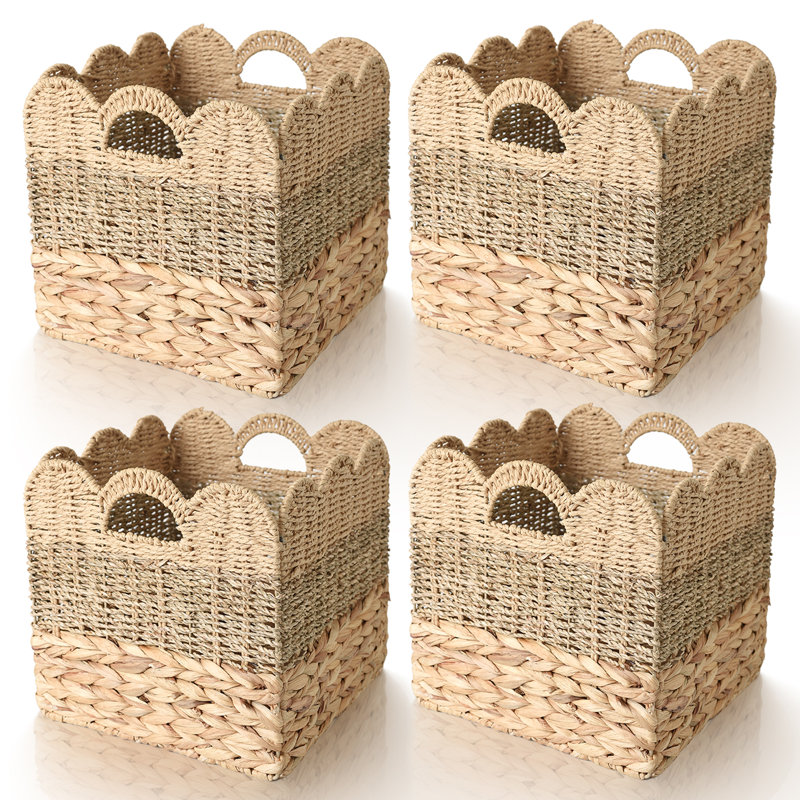 Panier de rangement en osier pour tablette cubique