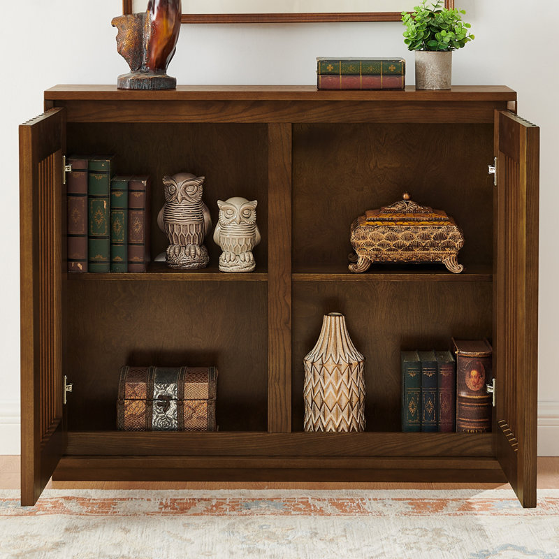 Buffet Cabinet with Storage, Walnut Brown