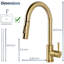 Robinet d'évier de cuisine en nickel brossé avec douchette extractible-124794802