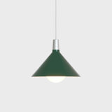 Medium Bower Pendant Light In Anodised Aluminium And Dark Green