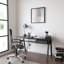 Birl Glass Top Metal Base Writing Desk-1554460406