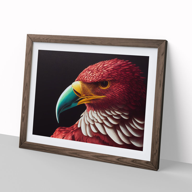 Great Eagle Bird - Print, 25cm H x 34cm W, Walnut