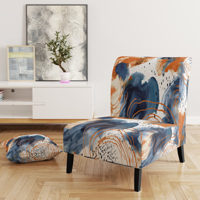 Kyleena 22" W Abstract Slipper Chair