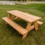 Jack and June Premium Cedar Wood Rectangular Picnic Table Easy Assembly Rounded Corners Comfortable for Kids and Adults