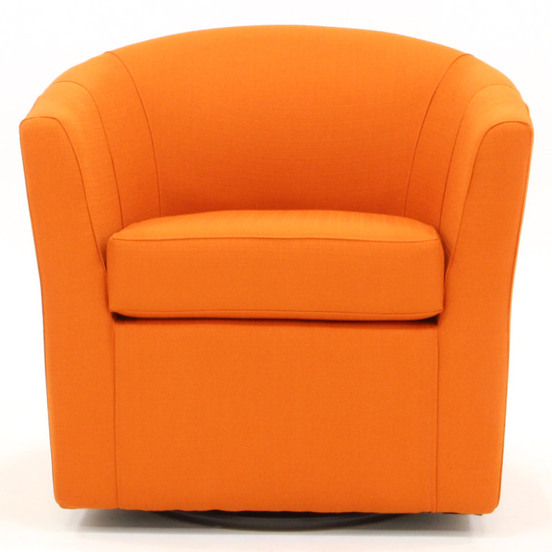 Fauteuil demi-tonneau pivotant 31 po Hansell, Tissu natté safran Klein