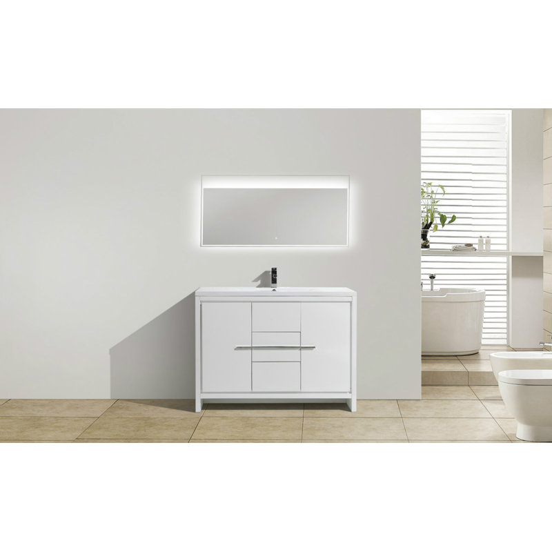 Ensemble de meuble-lavabo simple 47 po Korrina, Blanc très luisant