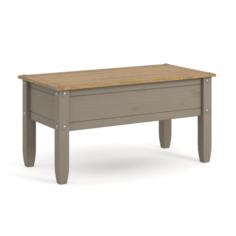 Payton Coffee Table solid pine, antique wax finish, Corona design, Grey