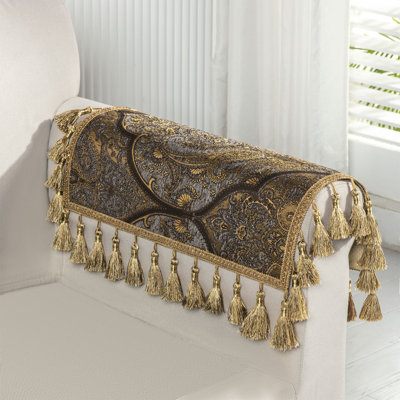 Housses d'accoudoirs de canapé Bonze Damas, housses antidérapantes pour accoudoirs de meubles (lot de 2)