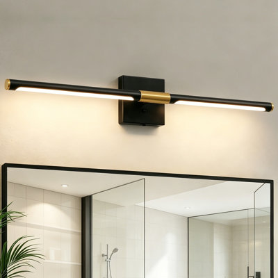 Éclairage de meuble-lavabo à intensité variable de 30 pouces avec 5 ampoules CCT, barre de bain rotative à 360 ° à DEL