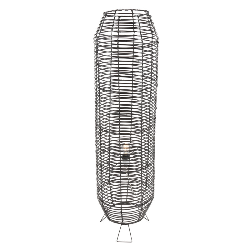Morabito 50.5'' Black Column Floor Lamp, Black