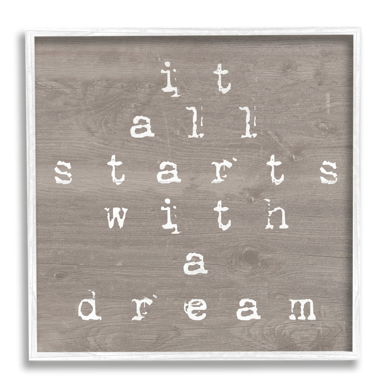 «It All Starts with a Dream Rustic» par Lil 'Rue - impression, H 24 po x l 24 po x P 1,5 po