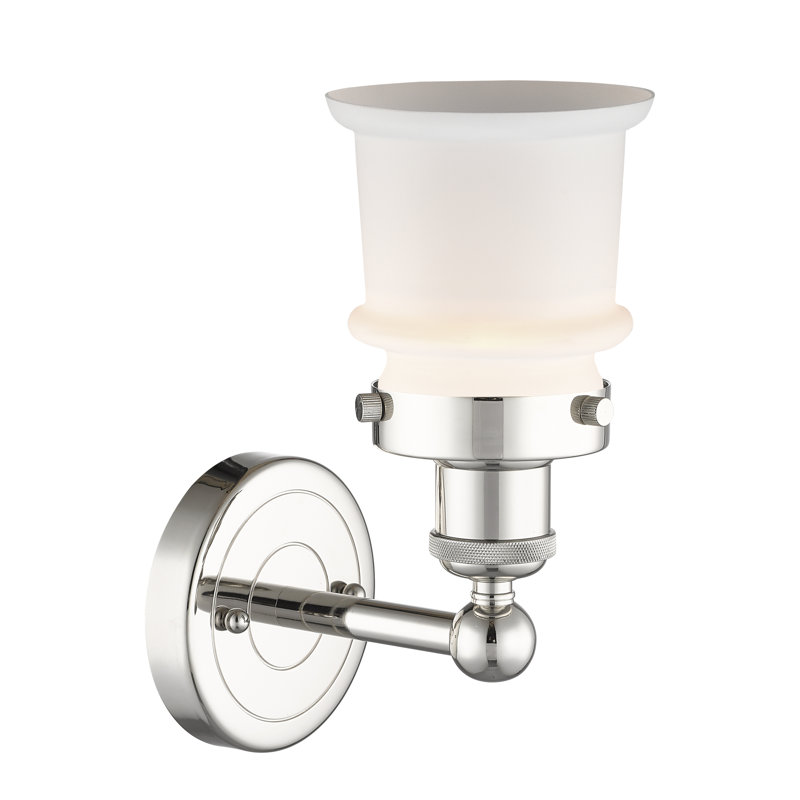Charlo Armed Sconce, Matte White, Polished Nickel
