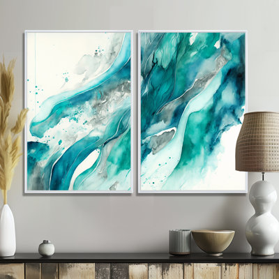 Turquoise Waves In Paradise I - décoration murale moderne verte