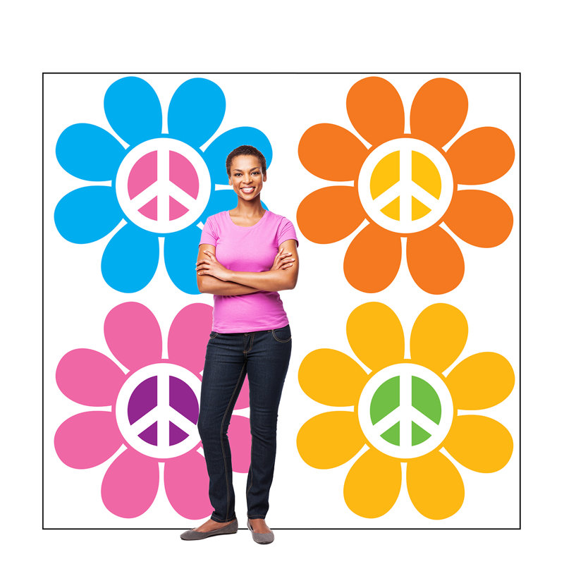 84'' Multicolor Cardboard 70s Backdrop Standup