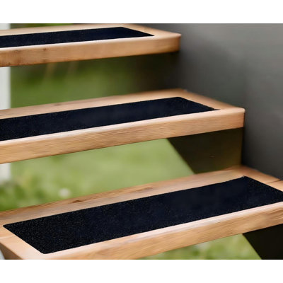 Tapis de traction antidérapant (paquet de 10), 6 po x 28 po, bande antidérapante antidérapante, bande antidérapante pour l'extérieur, adhésif abrasif à traction élevée pour marches d'escalier, noir (6 po x 28 po x 10 po)