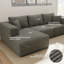 Canapé modulaire en forme de L 9 po x 9 pi, canapé en forme de L, 3 sièges modulaires en mousse à mémoire de forme pour pièce moyenne (gris, orienté vers la gauche)-1129178707-1129178706
