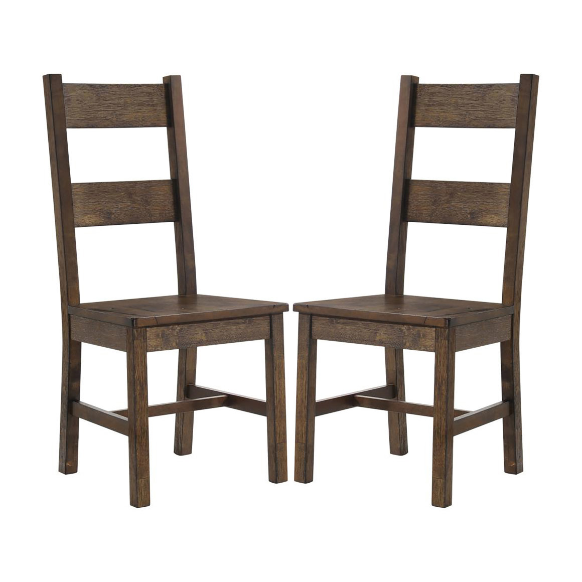 Millwood Pines Rustic Golden Brown Ladder Back Dining Chairs (Set Of 2 ...