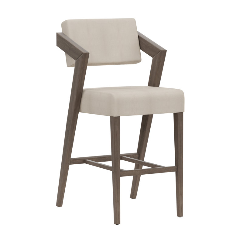 Kynlee Upholstered Counter Stool, Aged Gray, Bar Stool (30" Seat Height)