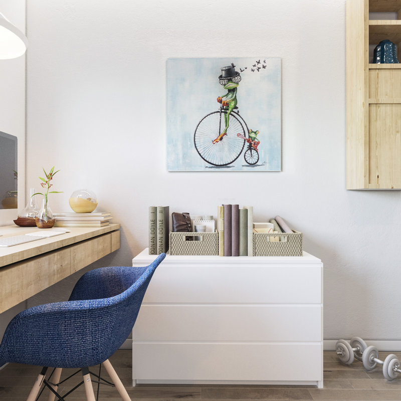 « cycliste », peinture sur toile tendue