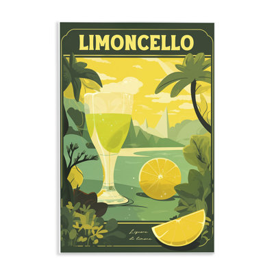 Plaque murale cocktail au citron dans une scène tropicale, design par Andreas Magnusson