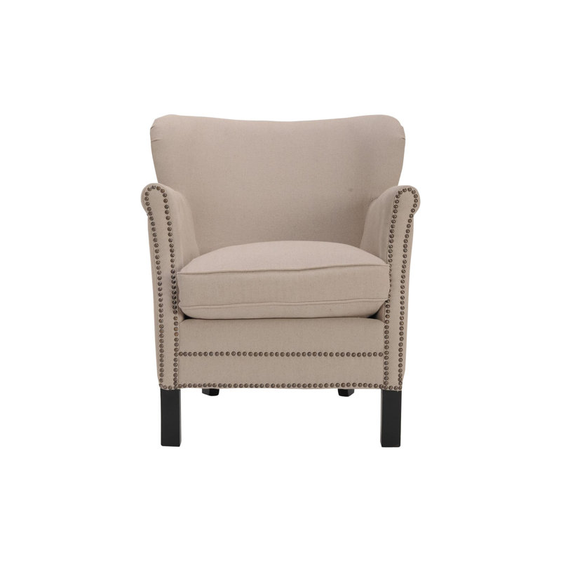 Upholstered Wingback Chair, Taupe