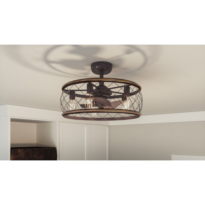 Jonas 12'' Ceiling Fan with Light Kit, Palladian Bronze