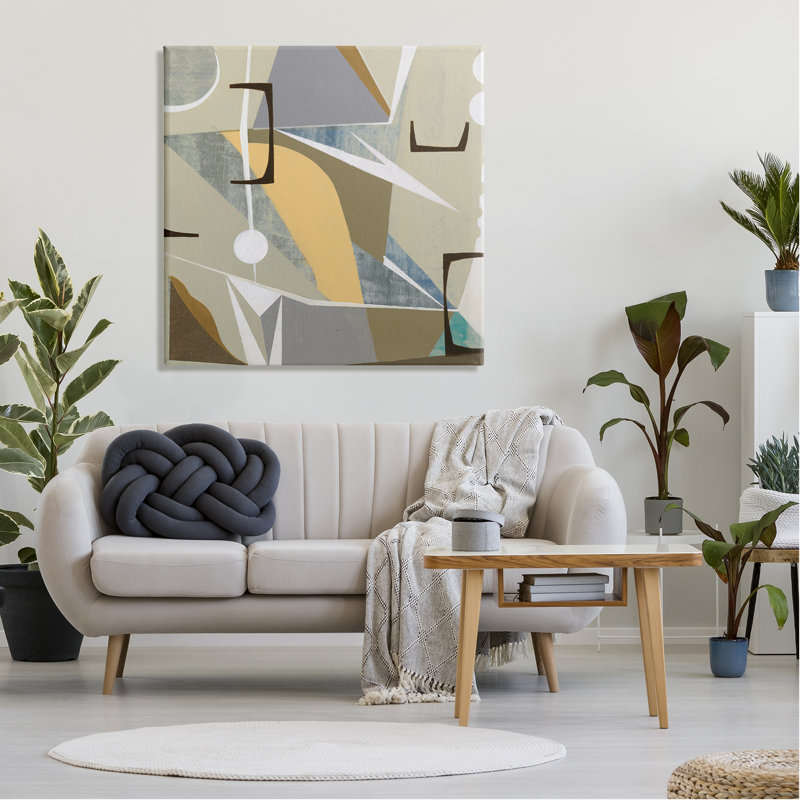"Stupell Industries", composition d'art moderne sur toile beige par Liz Jardine, H 36 po x l 36 po x P 1,5 po