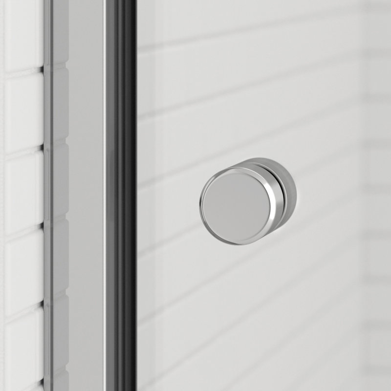 Rotolo 60" W x 70" H Semi-Frameless Shower Door, AquaGlideXP Clear, Chrome