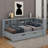 Twin Size Wooden Daybed With Storage Shelf,Trundle And USB Charging Ports-543496413