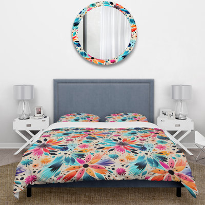 Multicolor Tribal Mandala Boho Pattern - Ensemble de housse de couette à motif floral